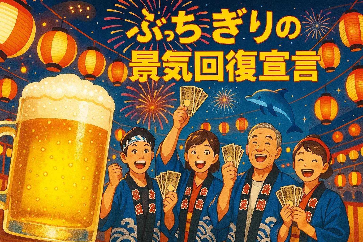 にっちぎりの景気回復宣言