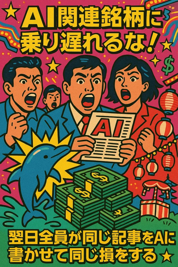 「AI関連銘柄に乗り遅れるな！」と全員が叫び、翌日全員が同じ記事をAIに書かせて同じ損をする。